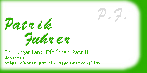 patrik fuhrer business card